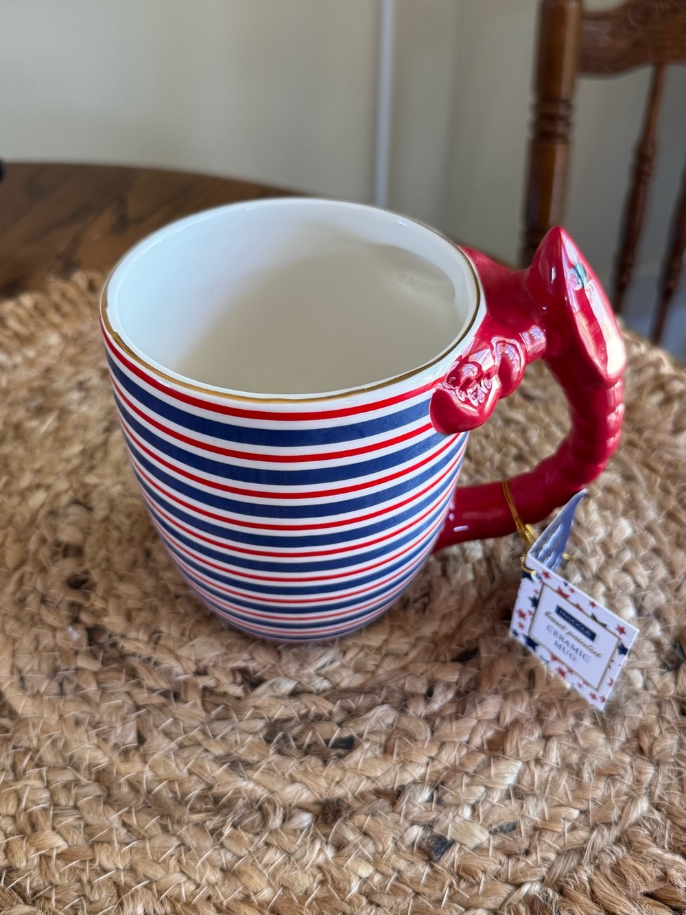 Striped Lobster Handle Large Mug